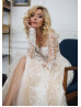 Ivory Lace Tulle Low Back Wedding Dress